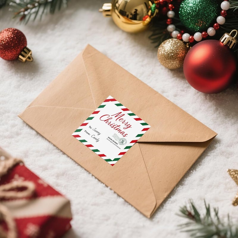 Alynta Christmas Gift Tags Stickers - 120Pcs Holiday Gift Tags Stickers 2.5 Inch Personalized Christmas to from Name Tag Labels for Xmas Presents Envelope Seals Cards - Image 4